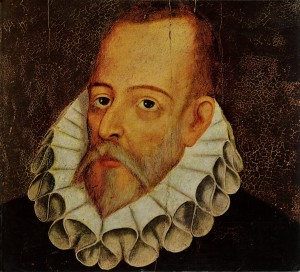 TPG108073 Portrait of Miguel de Cervantes y Saavedra (1547-1615) by Jauregui y Aguilar, Juan de (c.1566-1641); Private Collection; Spanish, out of copyright